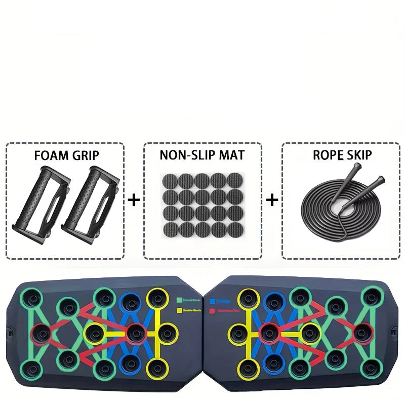 Push-Up Board Set Portable Multifunctional Push-Up Bar Foldable Fitness Equipment for Chest Abdomen Arms/Back Training