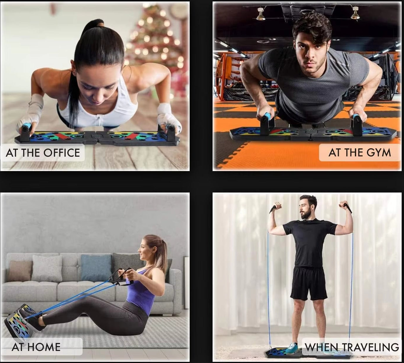 Push-Up Board Set Portable Multifunctional Push-Up Bar Foldable Fitness Equipment for Chest Abdomen Arms/Back Training