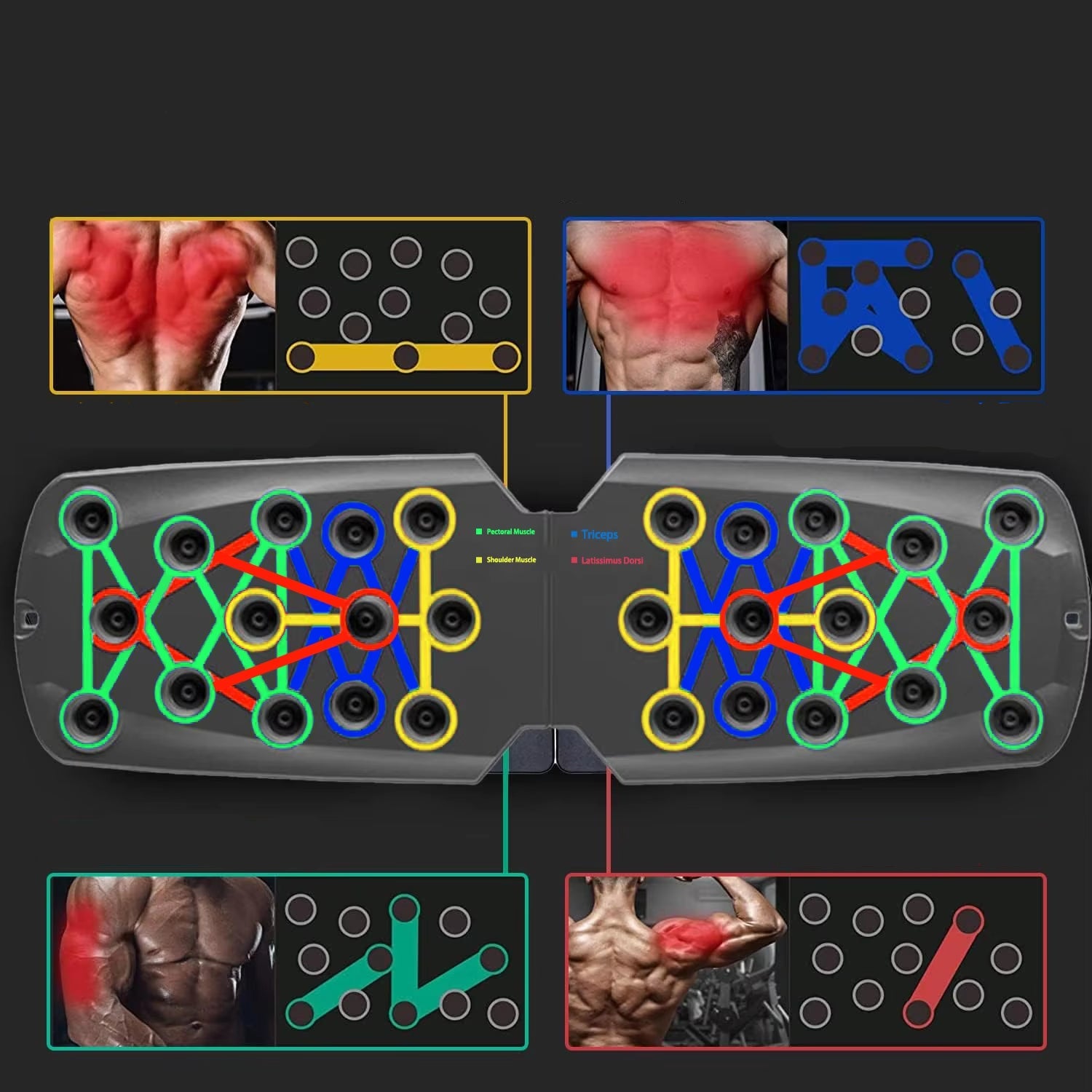 Push-Up Board Set Portable Multifunctional Push-Up Bar Foldable Fitness Equipment for Chest Abdomen Arms/Back Training